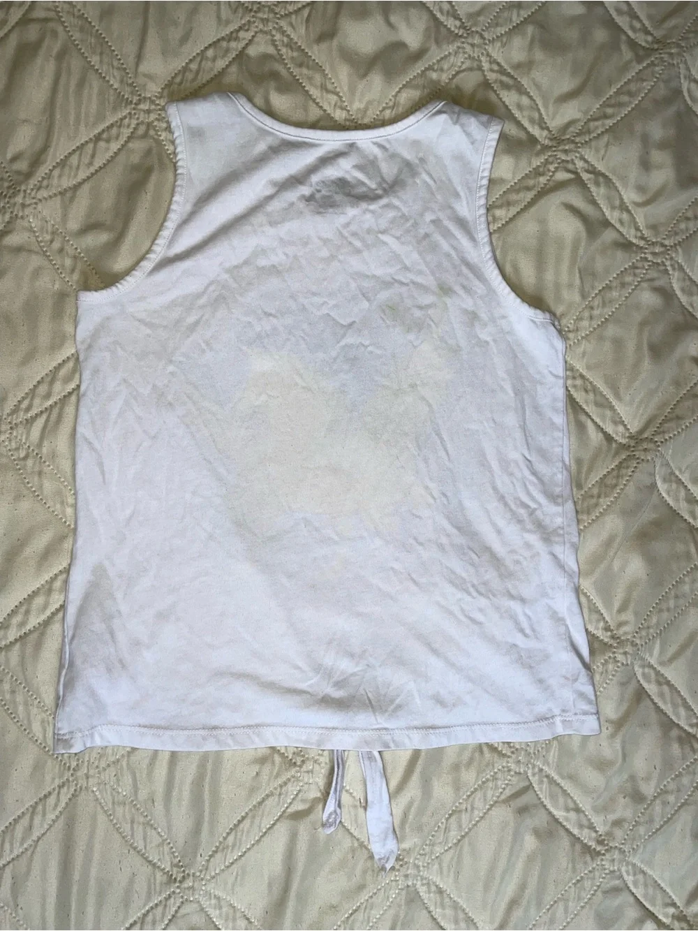 Justice White Tank Top with Gold Glitter Unicorn and Pastel Accent